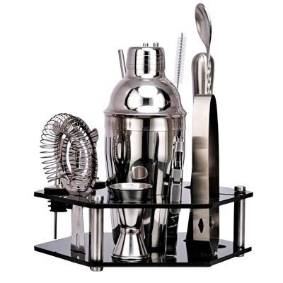 China Cocktail Shaker 550ml 750ml Cocktail Make Kit Bartender Bar Tools Set Stainless Steel Cocktail Shaker For Amazon for sale