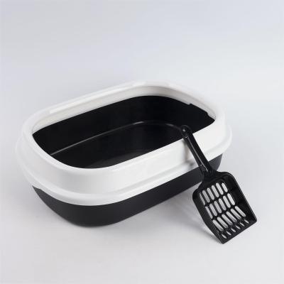 China Sustainable Hot Selling Large Thickened Semi Enclosed Pet Cat Toilet Convenient Cat Box Toilet Sand for sale