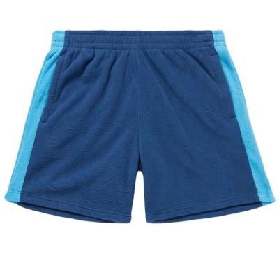 China High Quality Custom Drawstring Casual Wide Leg Logo Embroidered Color Block Fleece Mid Rise Mid Rise Breathable Shorts for sale