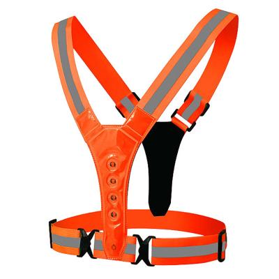 China Water Proof Amazon Usb Filling Led Speed Running Reflective Elastic Motorcycle Vest Safety Reflective Vest For Night Outdoor Cycling Hiking for sale