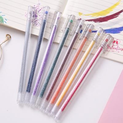 China Office School Watercolor Pen 8 Colors/Set Glitter Pen Highlighter Color Changing Flash Marker Gel Pens For Scrapbook Journal DIY Gel Drawing Pen for sale