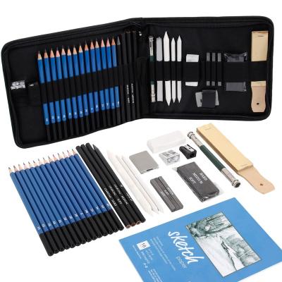 China 36Pcs Portable Drawing Sketch Pencil Set With Full Accessories Art Supplies Stationery Supplier Painting Sketch Pencil Pens Kit For Kids for sale
