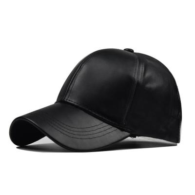 China COMMON 2023 New style 6-panel Hat and Leather Material Baseball Caps Blue Color for sale