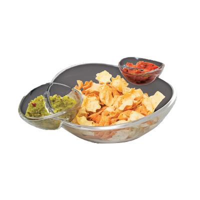China Viable Dip Cover Chip And Dip Bowl Clear Plastic Dip Bowl for sale