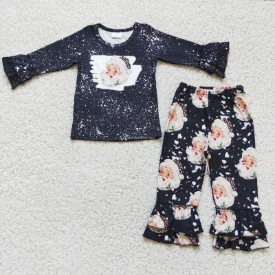 China 2021 Polyester/Cotton Design Kids Christmas Winter Holiday Outfit Kids New Santa Boutique Set Kids Christmas Outfit for sale