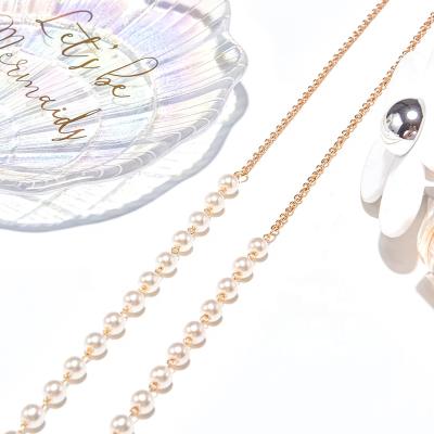 China Retro Cooper+imitation pearl glass chain halter eye with rope chain lanyard simple and elegant sunglasses rope the anti- for sale