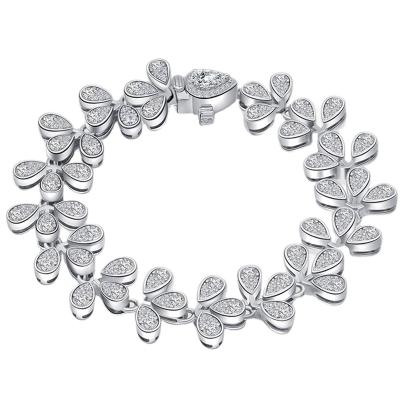 China CLASSIC 925 Sterling Silver Created Moissanite Wedding Engagement Charms Bracelets & Bangles Wholesale for sale