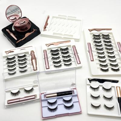 China Free Sample Easy To Use Wholesale Magnetic Eyelashes Lash Box Magnet Lashes Custom Made With Magnetic Eyeliner Lash Kits for sale
