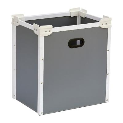 China Waterproof Grey High Impact-resistance.Waterproof Light-weight Collapsible Corrugated Plastic Box with Plastic Frames & Corners for sale