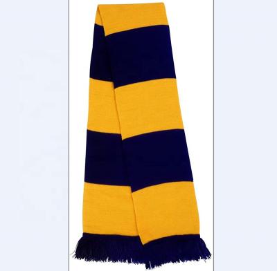 China 100% Acrylic Long Knit Rugby Striped Team Color Scarf for sale