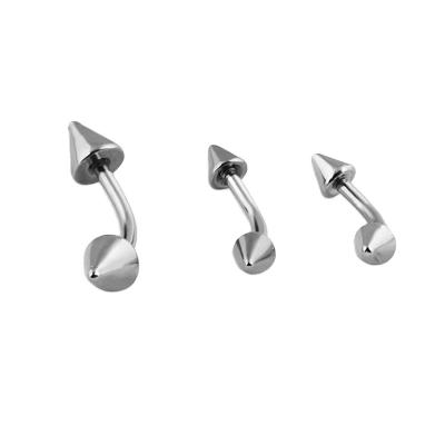 China TRENDY Body Piercing eyebrow body jewelryret Ear ASTM F136 Titanium Piercing Externally Threaded Curved Barbell Eyebrow Ring for sale