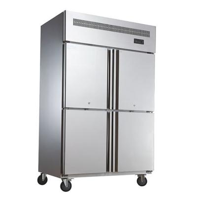 China Restaurant Kitchen Commercial Stainless Steel Two Door Vertical Freezer Fridge for sale