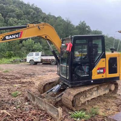 China Low Working Sany SY75 Excavator with Original Hydraulic Valve and 0-2000 Working Hours for sale
