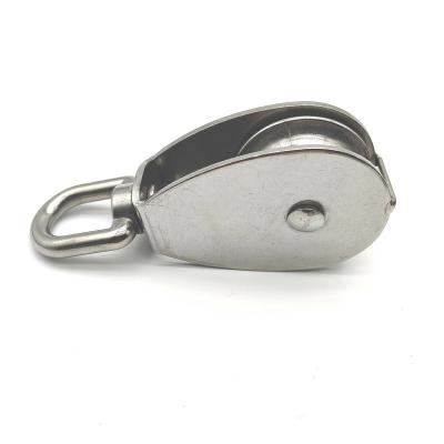 China Marine Hardware Wear Heavy Duty Corrosion Resistance 304 All Steel Structure Safety Ring Stainless Steel Lifting Single Pulley for sale