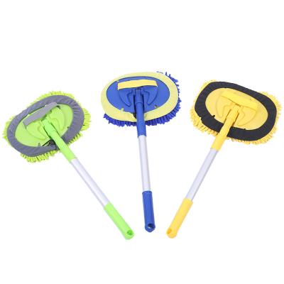 China Multi-Function Amazon Hot Telescopic Microfiber Chenille Car Wash Brush Mop Car Duster With Long Handle for sale