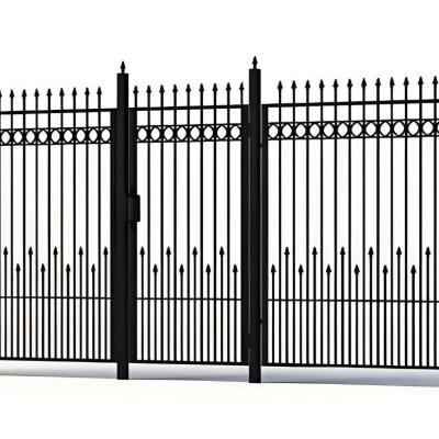 China Weatherproof Easy Installation Black Tubular Steel Fencing System For Residential Use for sale