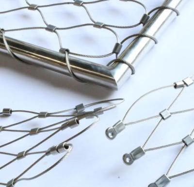 China SS316 Roestvrij staaldraadnet Ferrule Flexibel roestvrijstalen kabelscherm voor tralies Te koop