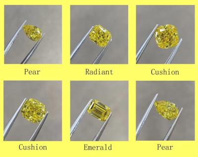 China Schnitt synthetische Diamantphantasie Schmuck-Entwurf Cvd gelbe Labordiamanten Earing-Halskette ein Bericht zu verkaufen