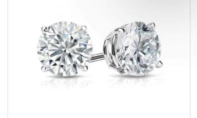 China 3ct Lab Made Diamond Jewelry Round Brilliant Cut Lab Created Diamond Stud Earrings for sale