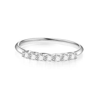 China 18k Gold Classic Lab-Grown row of ring White Lab-Grown Diamond Ring Simple style Round Synthetic Diamond Ring for sale