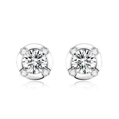 China Special Design 18k Lab Grown Diamond Earrings Jewelry Durable style Round shape diamond Earrings for sale