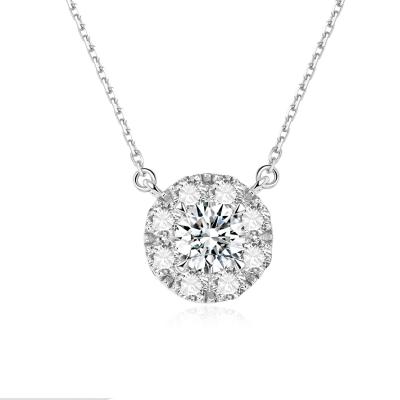 China Classic 18k Gold Lab-Grown Diamond Pendant White Lab-Grown Diamond Pendant Classic jewelry Round Shape Pendant for sale