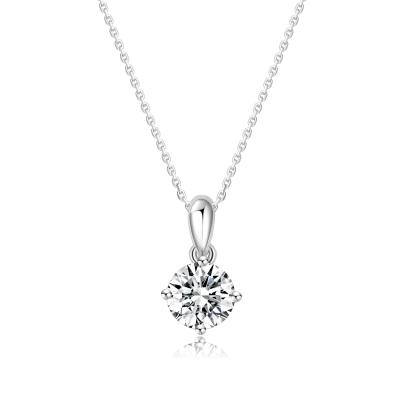 China Classic Design 18k Gold Lab-Grown Diamond Pendant Four Claws Pendant White Diamond Jewelry Daily Style for sale