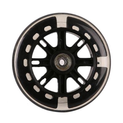China Professional Electric Scooters 125*24mm PU Speed Skate Inline Wheels Transparent LED Light Up Scooter Wheel for sale