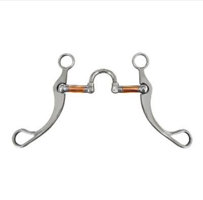 China Western SS Stainless Steel Horse Mouth Bit Not Rusted Horse Mouth Set Red Color Copper Pipe With Arch for sale