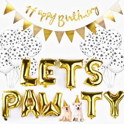 China Birthday LEMON Cat Birthday Banner Party Decoration Pet Supplies Cute Latex Balloons Hat for sale
