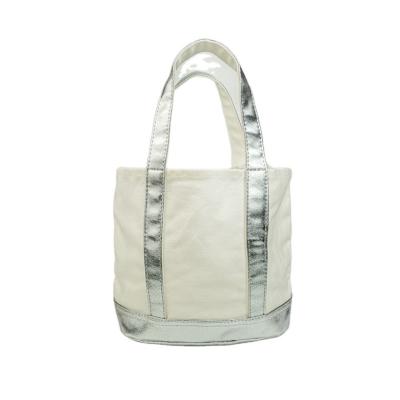 China Hot Sale White Plain Cotton Canvas Handled Bags With Custom Printed Logo for sale