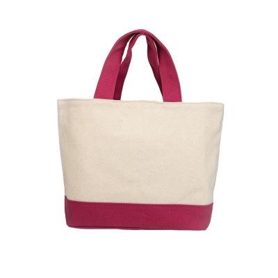 China OEM Handled Custom Design Double Color Tote Bag Cotton Canvas Custom Tote Bag for sale