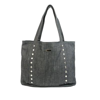 China Good Quality Black Reusable Custom Grocery Bag Direct Handled Logo Cotton Canvas Tote Factory Shopping for sale