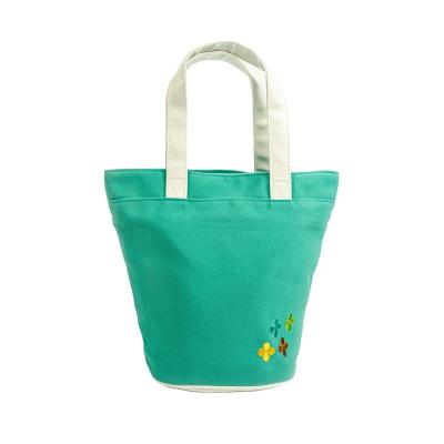 China Custom Makeup Tote Bag Japan Style Factory Embroidery Color Logo Cosmetic Bag Cotton Canvas PU Direct Good Quality Handle for sale