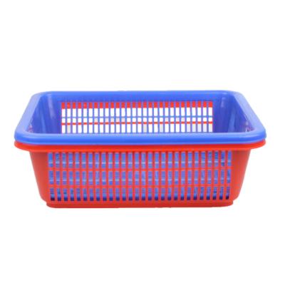 China Food Frying Basket Kitchen Storage Container Vegetable Basket Square Plastic Draining Vegetable Wash Drain Basket for sale