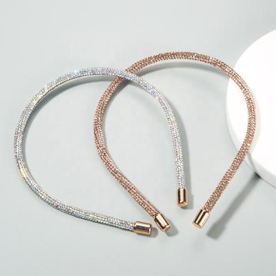 China New Design Fashion Bling Headbands Ladies Hair Decoration For Woman Headbands Full Crystal Girls Shiny Rhinestone Headband for sale