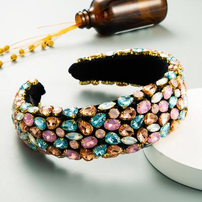 China Wholesale Plastic Headband With Drop Crystal Desinger Metal Rhinestone Luxury