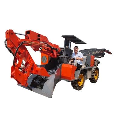 China Construction works electric tunnel small wheel mucking loader with breaking hammer breaker for sale