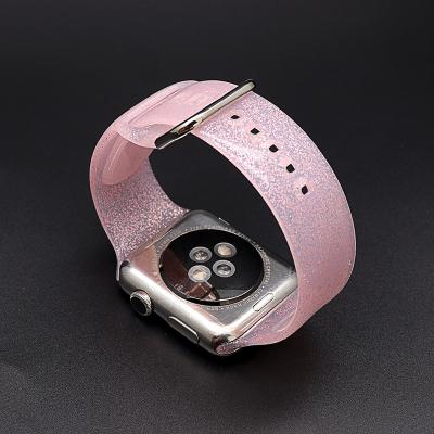 China Comfortable Protective Soft Sport Silicone Wrist Band Silicone Watch Bands For Apple Watch for sale