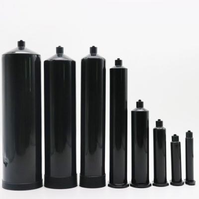 China Building Material Shops 55cc US Style Pneumatic Barrel Syringe Disposable Black Dispenser Industrial Dispensing Barrel for sale