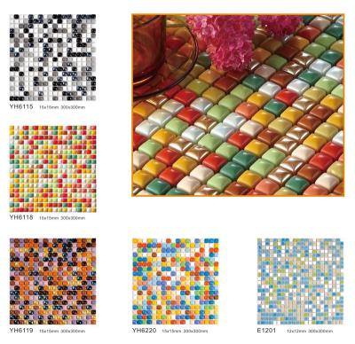 China Wholesale Glazed Metallic Tiles Porcelain Ice Split Mosaic Tiles 300x300 Glazed Water Blue Ceramic Mosaic Swimming Pool Tiles for sale