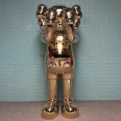 China Hot-selling Europe street graffiti resin KAW S statue electroplating artworks for indoor decoration for sale