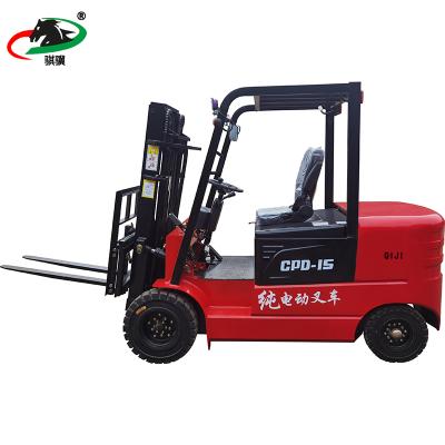 China Hot Sale Chinese Electric Forklift Truck 1.5T Factory Material Handling Vehicle QIJI Portable Electric Forklift Small for sale