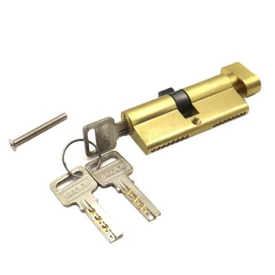 China 70MM Single Open Knob Lock Door Cylinder Brass Material With 2 Keys for sale