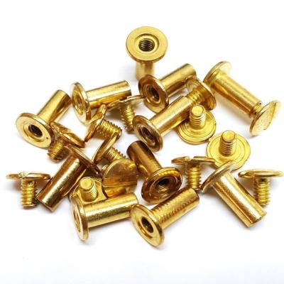 China Customized Brass Male Female Pan Attachment Screws For Leather Belt for sale