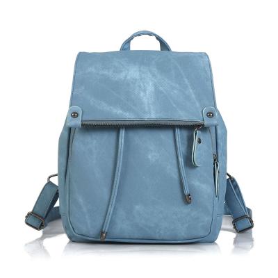 China PU Leather Tote Drawstring Backpack School Bag Ladies Laptop Waterproof Travel Casual Backpack Large Capacity for sale