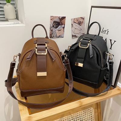 China 2022 New Fashion Waterproof Women's Fashion Backpack Solid Color Pu Solid Color Backpack Leisure Butterfly Embroidery Soft High Line for sale