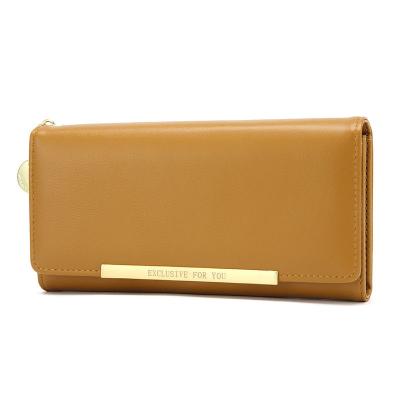 China Fashionable New Design Fashion Long Card Holder Women Wallet Simple Plain Zipper Slim Money Wallet Ladies Purse for sale