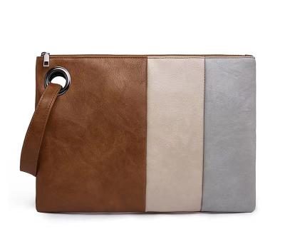 China 2022 Causal Women's Vintage Leather Strap Block Fashion PU Color Handbags Ladies Purses Simple Causal Handbags for sale