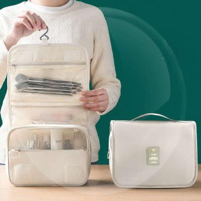 China Fashion Makeup Filter Frame Toiletry Bag Cosmetic Hanging Organizer Travel Kit for Women Men for sale